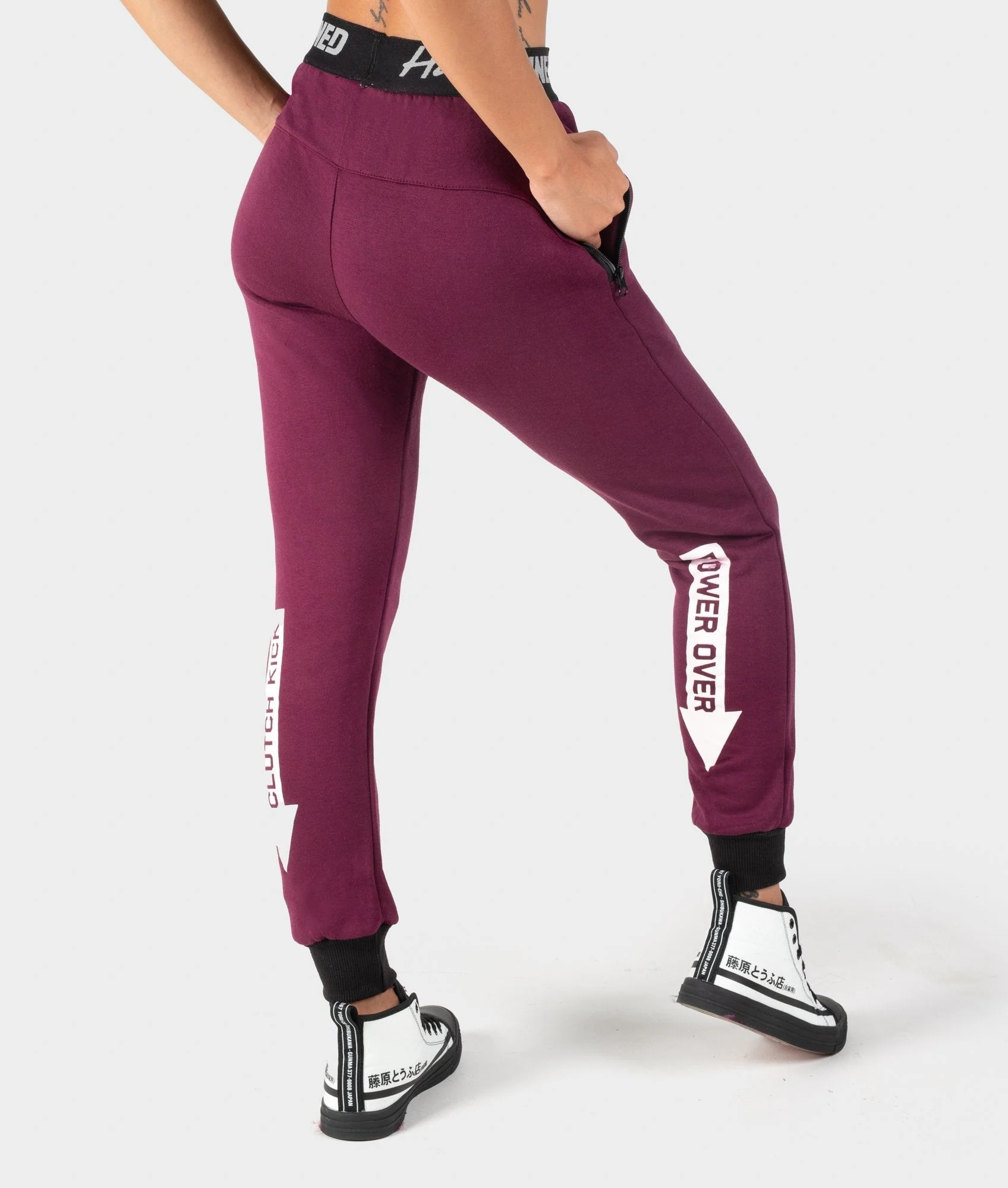 Ladies Power Over Trackies - Plum - Image 5