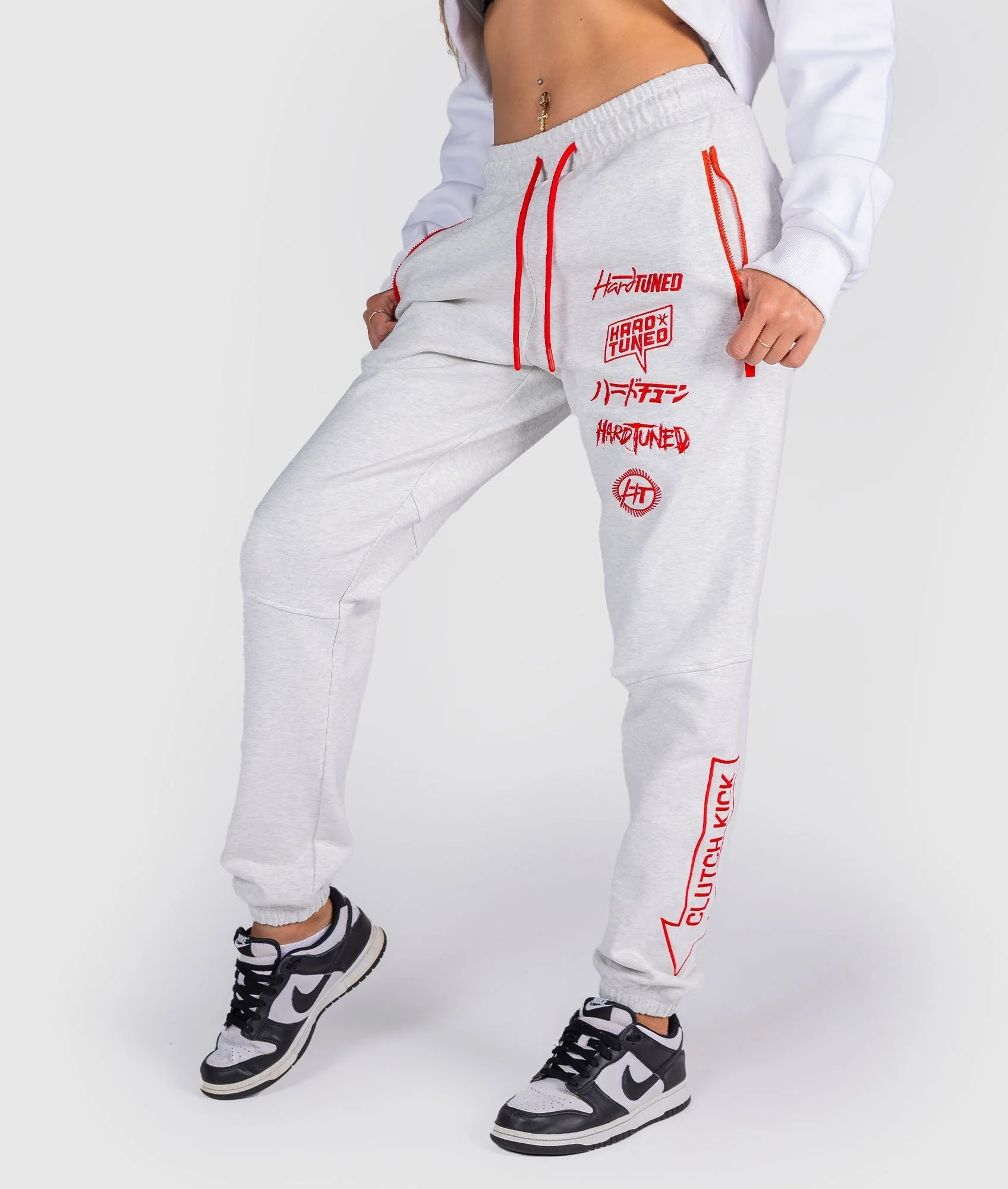 Women's Clutch Kick P1 Fleece Track Pants - White - Image 3